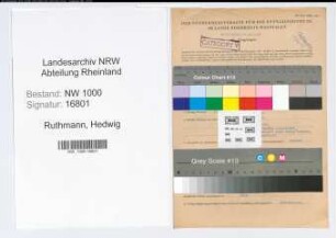 Entnazifizierung Hedwig Ruthmann, geb. 17.02.1902 (Sekretaerin)