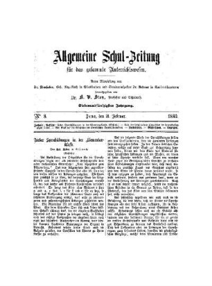 Ueber Sprechübungen in der Elementarklasse : (Schluß)