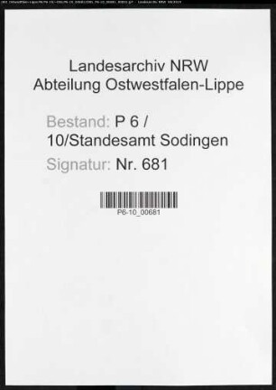 Sterberegister Standesamt Herne-Sodingen (III)