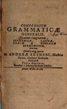 Compendium Grammaticae generalis