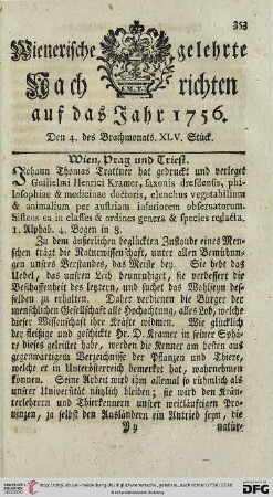 Den 4. des Brachmonats. XLV. Stück