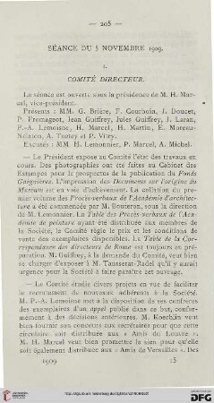 Séance du 5 novembre 1909