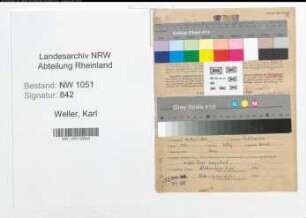 Entnazifizierung Karl Weller , geb. 10.04.1909 (Zollbeamter)