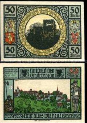 Lobeda 50 Pfennig, Notgeldserie