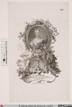 Bildnis Juliane Marie, Königin von Dänemark, geb. Prinzessin von Braunschweig-Bevern
