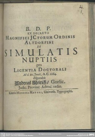 De simulatis nuptiis
