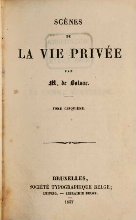 Scènes de la vie privée, 5