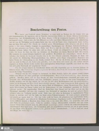 Beschreibung des Festes
