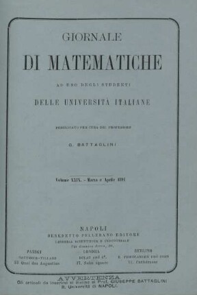 Volume XXIX. - Marzo e Aprile 1891.