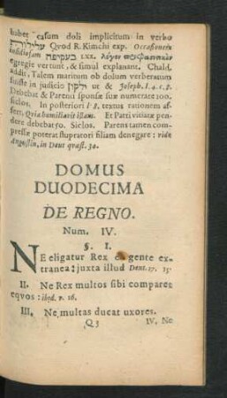 Domus Duodecima. De Regno.