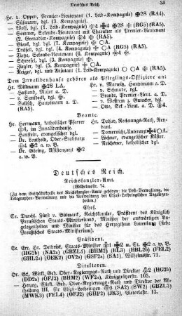 Deutsches Reich. Reichskanzler-Amt