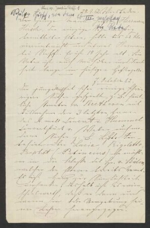Brief an Hans von Bülow : 29.09.1862