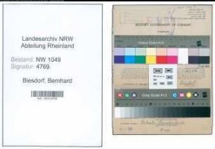 Entnazifizierung Bernhard Biesdorf , geb. 05.09.1902 (Fahrer)