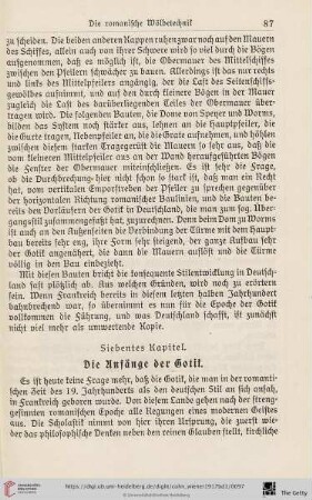 Siebentes Kapitel: Die Anfänger der Gotik