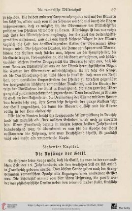 Siebentes Kapitel: Die Anfänger der Gotik