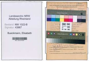 Entnazifizierung Elisabeth Bueckmann , geb. 25.02.1893 ()