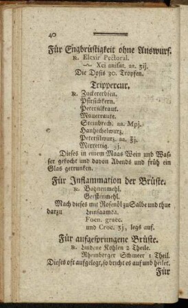 Für Engbrüstigkeit ohne Auswurf