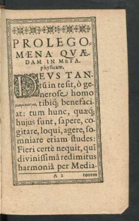 Prolegomena Quaedam In Metaphysicam.