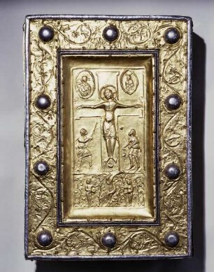 Einband einer Missale — Vorderseite: Kreuzigung Christi