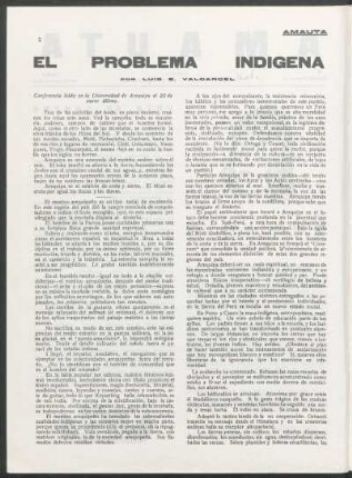 El problema indígena : Conferencia leída en la Universidad de Arequipa el 22 de enero último.