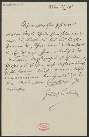 Brief an Ludwig Strecker  : 03.10.1917