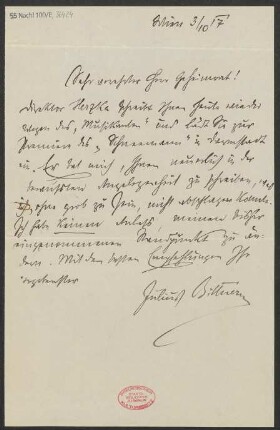 Brief an Ludwig Strecker <senior> : 03.10.1917
