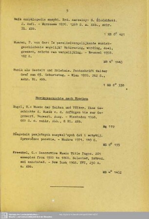 Musikgeschichte nach Epochen
