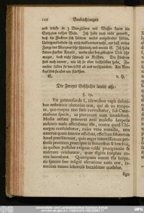 Die Zweyte Geschichte lautet also: