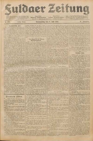 Ausgabe vom Donnerstag, den 09. Juli 1914.