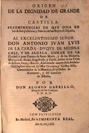 Origen de la dignidad de Grande de Castilla