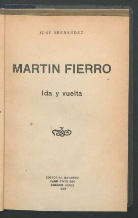 Martín Fierro : ida y vuelta