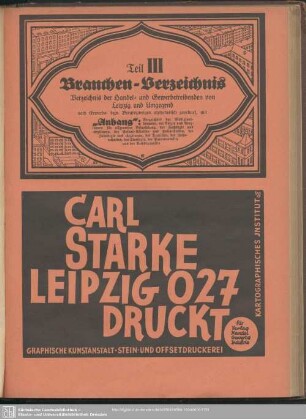 Teil III. Berufsklassen und Gewerbebetriebe : Teil III. Branchen-Verzeichnis