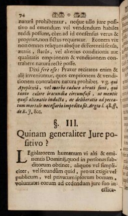 74-143, §. III. Quinam generaliter Jure positivo?