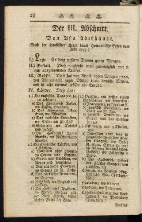 Der III. Abschnitt. Von Asia überhaupt.