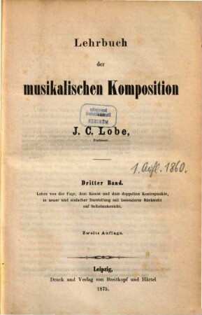 Lehrbuch der musikalischen Komposition. 3