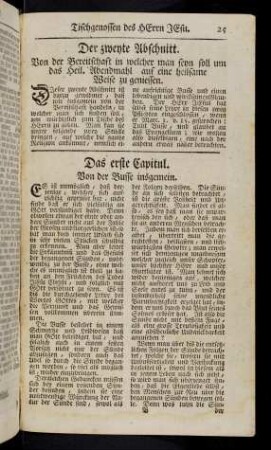25-30, Das erste Capitul; Das zweyte Capitul; Das dritte Capitul