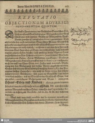Refutatio Obiectionum Adversus Fundamentum Quintum
