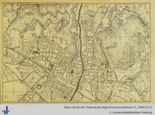 Stadtplan von Freiburg/Breisgau.