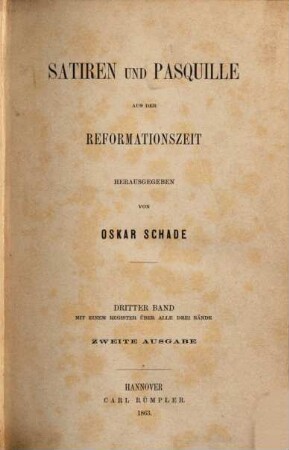 Satiren und Pasquille aus der Reformationszeit. 3