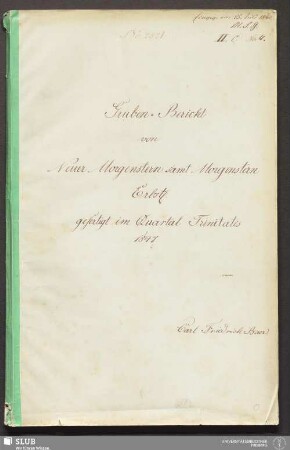 Gruben-Bericht von Neuer Morgenstern samt Morgenstern Erbst. - 18.7173 4.