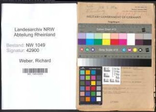 Entnazifizierung Richard Weber , geb. 07.02.1899 (Volkswirt)