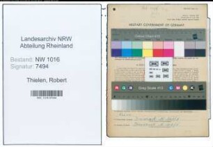Entnazifizierung Robert Thielen , geb. 28.03.1902 (Friseur)
