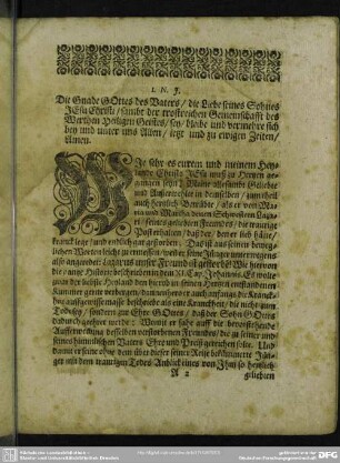 Leichenpredigt : [allg. Eingang], [Text], [Eingang], [Auslegung], Usus