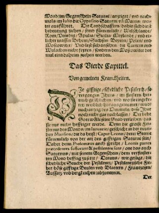 Das Vierde Capittel. Von gemeinen Kranckheiten.