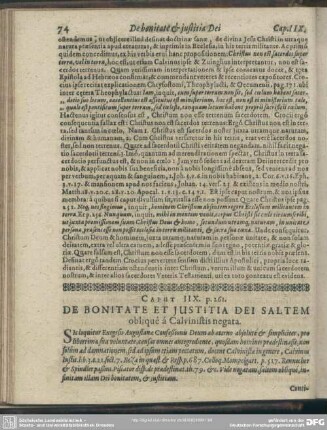 Caput IIX. De Bonitate Et Iustitia Dei Saltem oblique a Calvinistis negata