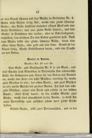 Beutel in Perlen. Muster Nr. 29 und 30