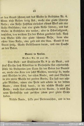Beutel in Perlen. Muster Nr. 29 und 30