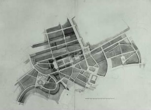Entwurf zum Wiederaufbau der Hamburger Innenstadt, Lageplan (1. Projekt)