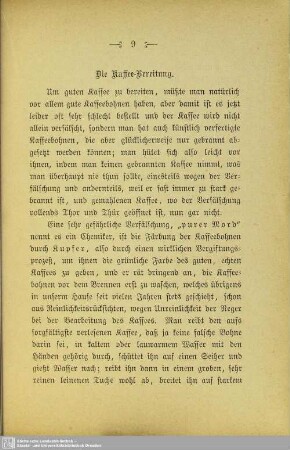 Die Kaffee-Bereitung