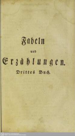 Fabeln und Erzählungen. Drittes Buch